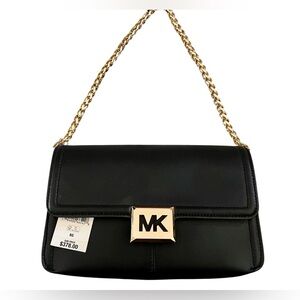 Michael Kors Black and Gold Chain Strap Shoulder Bag Shoulder: Sonia Black